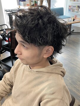 ミーサ バイ ブレイク(mysa by BREK) men'shair/メンズパーマ/黒髪/ツーブロック/アップバング