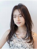 ロングレイヤー/20代30代大人かわいい/オリーブブラウン