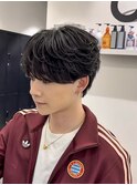 シースルーラウンドマッシュニュアンスフェザーパーマ韓国