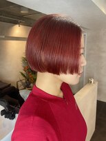 サンルーム(SUN room)&nbsp;ワンレン切りっぱなしショートボブ チェリーレッド ボルドー