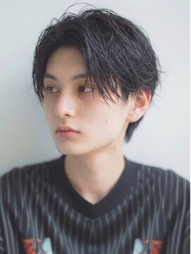 アットラップレーヴ(attrape-reve) 爽やかメンズ☆無造作ツーブロックセンター分けナチュラル黒髪