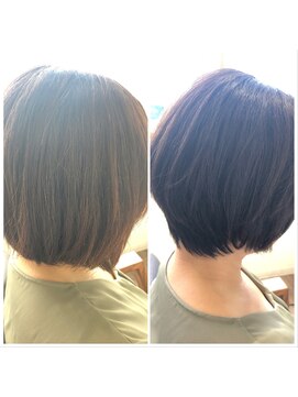ランガリ ヘアアンドスパ(Rangali Hair&Spa) 頭の形が小さく綺麗に見える定番ショートボブカット（縮毛矯正）