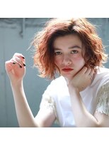 ルタ(LuTa by siesta＆LiCO)&nbsp;LuTa☆アプリコットオレンジ×波打ち外ハネレイヤーボブ