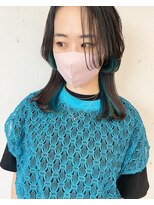 エンシー(ENCI)&nbsp;ロングウルフ/インナーカラー/エメラルドグリーン