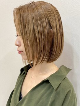 リノショアーズ 元町店(RINOSHORES) 大人美人小顔ヘルシーボブふんわりライトブラウンカラー