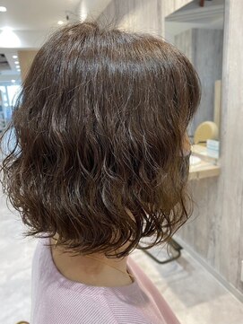 エヌアンドエー せんげん台店(N&A) ミディアムボブ×ウェーブパーマ 白髪染め/白髪ぼかし#1