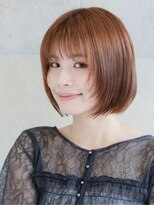 ビビディバビディブー(Bibbidi.bobbidi.boo) オレンジベージュ大人ボブ前下がりボブ
