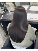レイヤーロング髪質改善カラーアッシュグレージュ