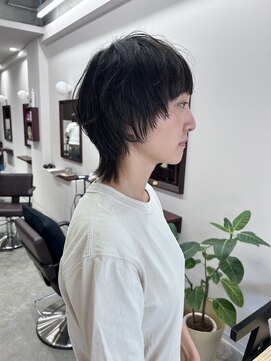 ルックアット(Look at) 【Look at】20代30代40代マッシュウルフ アッシュブラック