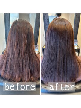 グロス(gloss) 【箕面豊中池田】髪質改善カラービフォーアフター【箕面髪質改善
