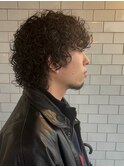 プードルパーマ/マッシュウルフ/スパイラルパーマ/メンズロング