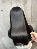 ロングヘアーダークブラウン最上級髪質改善　赤坂見附