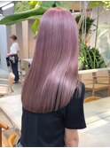 渋谷ピンクベージュカラーペールピンクカラー顔周りレイヤーロブ