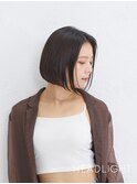 ウルフボブレイヤーココアベージュ小顔チャコールグレーネイビー