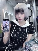 ホワイトエンドカラーボブ
