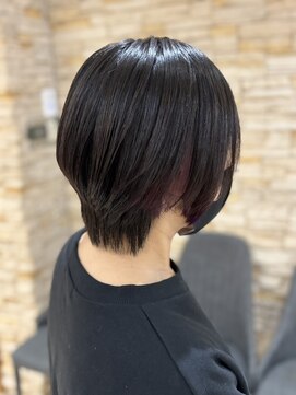 アロマヘアルーム 横浜店(AROMA hair room) インナーカラーパープル/アクセントカラー/クールショート/ボブ