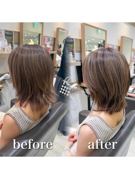 ステラバイケンジ 藤沢(STELLA by KENJE) 白髪ぼかし細めハイライト30代40代50代ベージュ