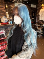 レオクマ(REOKUMA)&nbsp;デザインカラー／ペールブルー／フェイスフレーミング