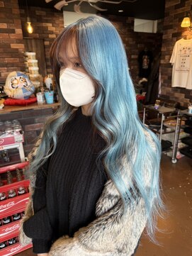 レオクマ(REOKUMA) デザインカラー／ペールブルー／フェイスフレーミング