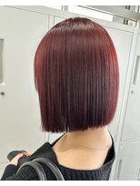 フレイムスヒュー 高崎店(FRAMES HUE)&nbsp;切りっぱなしボブ × ブリーチ無しカラー