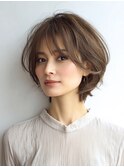 白髪ぼかし脱白髪染め似合わせショートボブ40代50代60代