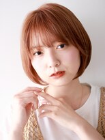 ネオリーブアオバ 高田馬場店(Neolive aoba)&nbsp;顎ラインで作るミニマムボブ/ビタミンオレンジカラーが◎