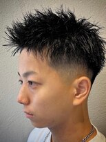 ビンゴ(BINGO)&nbsp;ba631アッシュブラック刈り上げツーブロック束感ボブウルフ