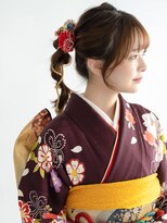 ヘアーサロン ラフリジー(Loufreasy)&nbsp;ロングヘアーの成人式・前撮り振袖玉ねぎヘアアレンジ 卒業式袴