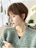 大人可愛い20代30代40代50代小顔ショートボブ丸みショートくびれ