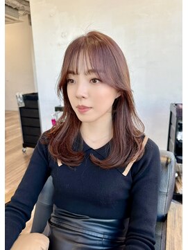 アリスバイアフロート 自由が丘(ALICe by AFLOAT) 小顔カット/低めレイヤー/ピンクブラウン