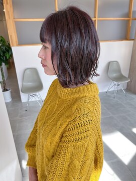 サロン 名和店(SALON) ウェーブボブ×パープルブラウン　by mika