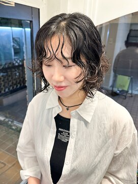 ラレイ ハラジュク(Lalei harajuku) 【白石】レイヤーボブパーマゼリーパーマ外ハネ韓国ヘア原宿