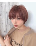 ショート×暖色ブラウン
