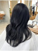 ブリーチなしのブルーブラックカラー
