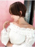 マロンベージュ/ショート/前髪/レイヤー/髪質改善/縮毛矯正/柏駅