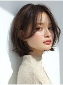 レイヤーカットボブ髪質改善カラー縮毛矯正暗めカラー韓国