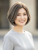 レヴィア(REVIA)&nbsp;白髪ぼかしハイライトブリーチショートボブ