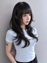 ボタン 熊本(VOTAN) クラゲウルフ/ニュアンスレイヤー/韓国ヘア/ダークブルー