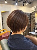 大人かわいい丸みショートボブ