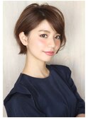 マイナス５歳若見せショートボブカット　白髪も綺麗に明るく！