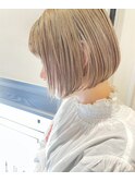 外国人風ハイトーンベージュ ミニボブ エアタッチ T43
