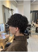 波巻きスパイラルパーマ　波巻きパーマ　メンズパーマ