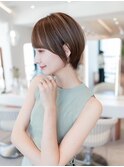 20代30代大人かわいい丸みショートナチュラルカラー小顔