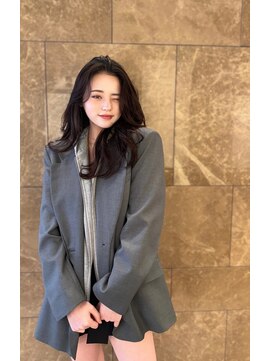 ヌイ 横浜(nui) 前髪なし暗髪_美髪ピンクブラウン切りっぱなしボブ