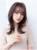 韓国風レイヤーカット髪質改善ダブルカラーミルクティーベージュ
