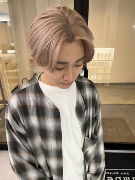 ナンバー 竪町(number+) 20代30代40代メンズアップバングセンターパートブリーチ