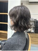 【oasisオグラ】結べるボブウェーブパーマグレージュカラー