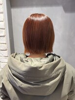 アース 三軒茶屋店(HAIR&MAKE EARTH)&nbsp;三軒茶屋_レディース_ミディアム_ボブ_オレンジブラウン_小顔