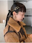 美髪韓国ヘア顔周りレイヤーロング_F0702