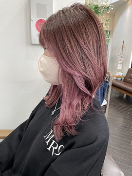 リジョイスヘア(REJOICE hair) 【REJOICE hair】ピンクグラデ！レイヤーカット mido